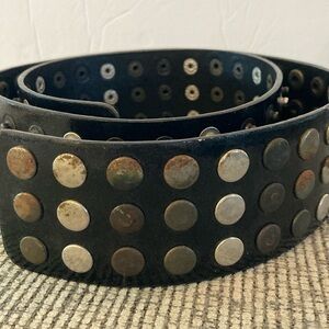Black Studded Belt rustic retro streetwear one size fits most silver rust grunge